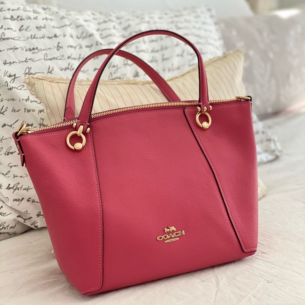 🆕 COACH | PINK STRAWBERRY HAZE LEATHER SATCHEL